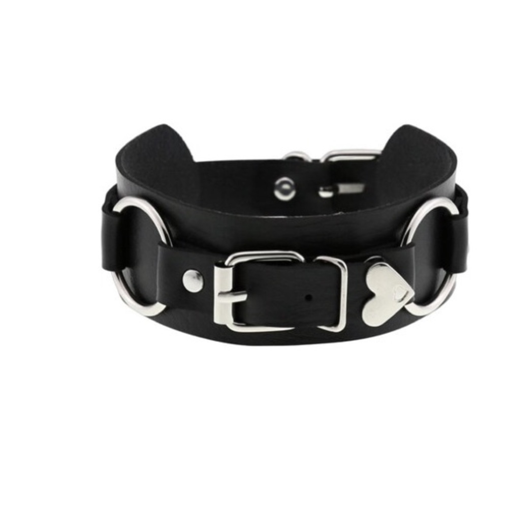 Necklace PU Leather Black Goth Punk Rock Choker Necklaces For Women